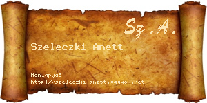 Szeleczki Anett névjegykártya